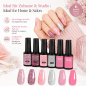 Preview: Set de 6 Vernis Gel UV Rose Glamour